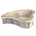 Gardener Select 15"x11.5"x4" White Woodchip Heart Flower Basket Planter with Plastic Liner