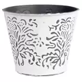 Gardener Select 5.5" Zinc Planter White with Brown Embossed 5.5"x5.5"x4.7"