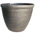 Grower Select 12" Cromarty Planter Black w/Gold Brush 16/CS 3.1gal