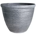 Grower Select 12" Cromarty Planter Black w/Silver Brush 16/CS 3.1gal