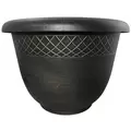 Grower Select 17.72 Fancy Roll Rim Pot Black / Gold 7.4gal 12/CS - 17.72in OD x 12.6in H