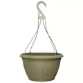 Grower Select 13.00 Wicker Hanging Basket with Hanger ACP Aged Cappuccino 2.62gal 50/CS - 13in OD x 7.5in H