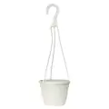 Grower Select 06.00 Bella Hanging Basket With Hanger, Cotton White, 46 per Case, 6in OD x 4.4in H x 4.0in BD , 1.2 Liters, 0.3 Gallon