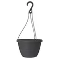 Grower Select 10.00 Everest Hanging Basket, With 18in Hanger, Black, 70 per Case, 10.08in OD x 6.99in H, 1.5 Gallon