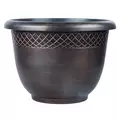Grower Select 17.72 Fancy Roll Rim Pot Black / Copper Wash 28 Liter 7.4gal 12/CS - 17.72in OD X 12.6in H LF1106