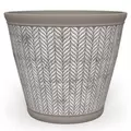 Grower Select 18.00 Whale Tail Round Planter Cappuccino w/White 13/CS, 17.6in OD x 14.19in H, 8.7 Gallons