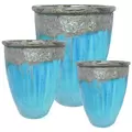 MCarr 6pc Large Rim Planter Pallet Volcanic Ultra Marine