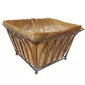 Grower Select 15.00 Floor Planter w/ Ball Feet w/ Plastic Lined Coco Liner and Hangtag - 2.77gal/10.5L Soil Volume Capacity