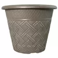 Grower Select 11.00 Nondas Lattice Pot ACP Aged Cappuccino 1.9gal 50/CS - 10.827in OD x 9.5in ID x 8.734in H