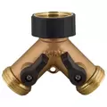 Melnor 2 Way Metal Hose Connector W/ Shut Off Valves