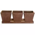Gardener Select 3 Square Pots with Tray Rusty 12"x4"x4.1" 24/CS