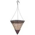 Gardener Select 14" Cone Hanging Basket Dark Brown Tan Band Wicker 20/CS