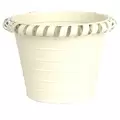 Gardener Select 7" Zinc Round Planter Cream 7"x7"x6"