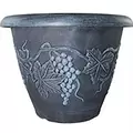 Grower Select 18.00 Grapevine Pot Black With Blue Wash Each 410/PL, 18.11in OD x 18.11in H x 13.78in Base, 10.3Gal