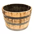 Real Wood 26" Half Oak Barrel Planter