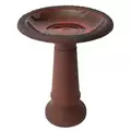 Algreen 20"x20"x20" Plastic/ Stone Composite Birdbath Red