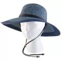 Sloggers Womens Braided Hat Grey Blue Med UPF 50+