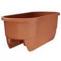 Apollo 24" Dual Deck Rail Planter Terra Cotta
