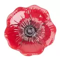 Panacea 16" Red Poppy Glass Bird Bath With Stand