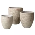 MCarr 3pc Tall Round Planter Set Terra White