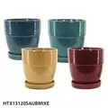MCarr 8PC Wide Cache Pot W/Saucer Set Mix Colors