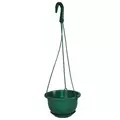 BLD 6.00 HANGING BASKET WITH SAUCER PLASTIC HANGER GREEN 6903021