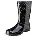 Sloggers Womens Boot Black White Polka Dot Size 7