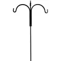 AGW 90"x24" Square Tall Double Shepherd Hook w/ Finial Black