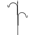 AGW 90"x24" Square Tall Offset Shepherd Hook w/ Finial Black