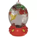 Friends of Flight 26.5oz Hand Painted Glass Hummingbird Feeder Red Base