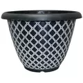 Southern Patio 13" Quilted Bell Planter Black & White