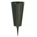 Memorial Vase 4" Green Small Flat Bottom