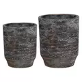 MCarr 2pc Tall Round Planter Set Dark Red