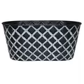 Southern Patio 14" Quilted Oval Planter Black & White