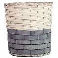 Gardener Select 3pc Grey White Wood Round Woven Basket Planter 12/CS