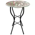 Gardener Select 14" Glass Birdbath Multi Color Geometric w/Stand