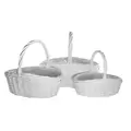 Gardener Select 3pc White Wood Oval Flower Basket Planter 8/CS