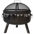Gardener Select 26" Wild Fire Flame Fire Pit Bronze with Galvanized Cooking Grid, Mesh Cover and Poker