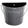 Gardener Select 10.2" Half Round Wall Bucket Antique Black 10.2"x5.1"x8.7" 12/CS