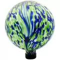 Gardener Select 10" Blue Green Abstract Planet Glass Garden Globe