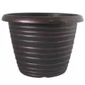 Grower Select 13.00 Stout Round Full Rings Copper Brush on Black 2.94gal 15/CS - 13.3in OD x 9.5in H x 8in BD