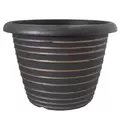 Grower Select 13.00 Stout Round Full Rings Gold Brush on Black 2.94gal 15/CS - 13.3in OD x 9.5in H x 8in BD