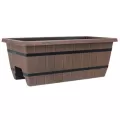 Grower Select 24.00 Cask Railing Window Box, Chestnut, 20 per Case, 23.82in L x 11.81in W x 9.06in H, 13.9 Gallon