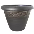 Grower Select 13.00 Naomi Planter Gold Brush on Black 2.95gal 12/CS - 13.2in OD X 10.2in H x7.12in BD