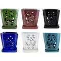MCarr 6PC 8" Tall Floral Orchid Pot Mixed Asst