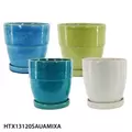 MCarr 4PC 7.5" Cache Pot Set W/Saucers