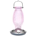 Perky Pet 16oz Cranberry Pink Glass Hobnail Vintage Hummingbird Feeder