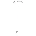 AGW 90"x24" Tall Double Shepherd Hook Black