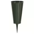 Memorial Vase 5" Green Large Flat Bottom