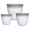 MCarr 3pc Flat Rim Planter Pallet Volcanic White